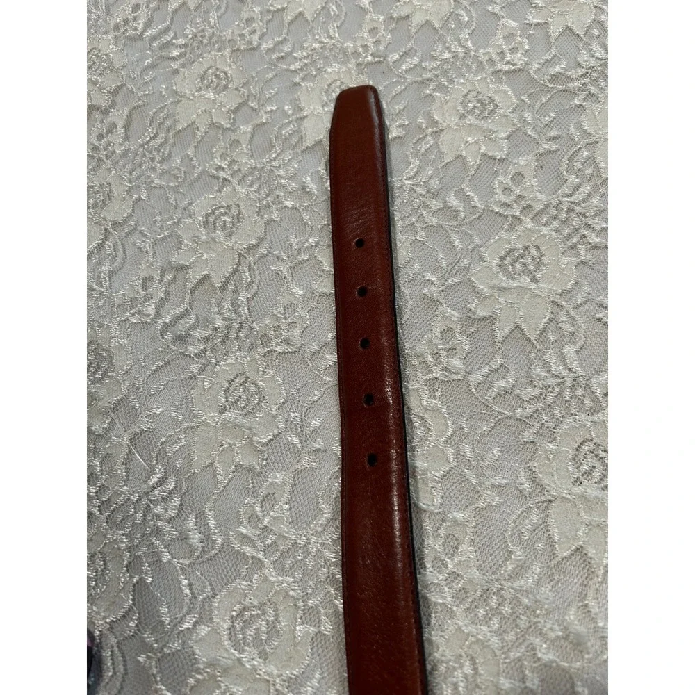Mens Barneys New York Orange Brown Leather Belt Dress Belt Bundle Size 40 Causal
